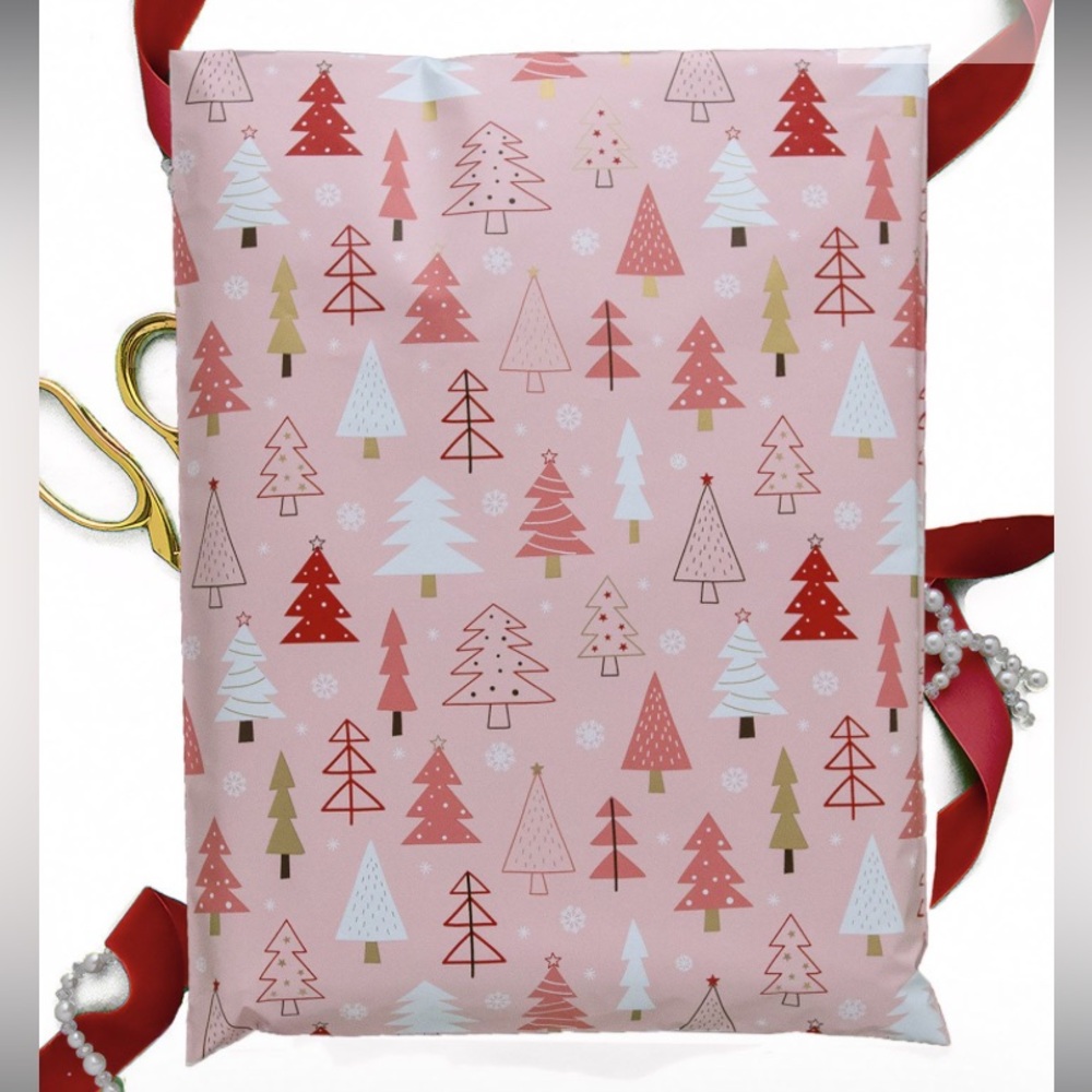 Set of 20 10”x13” Christmas Trees Pink Red White Waterproof Winter Supplies New